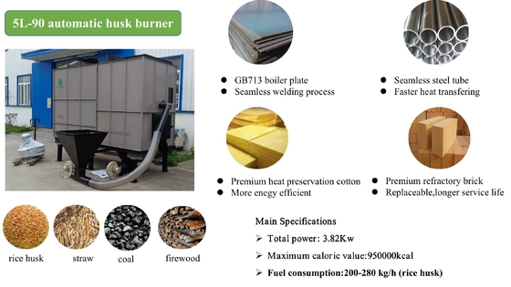 650000kcal 180kg/H Rice Husk Furnace Before Rice Milling