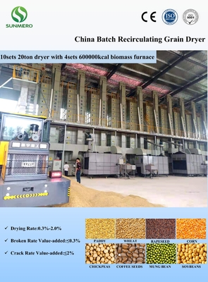 CE Approval Mixed Flow Grain Dryer , Grain Drying Systems 22 Ton Per Batch