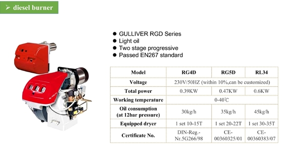 ISO9001 600W Oil Burning Diesel Burner For Food Processing